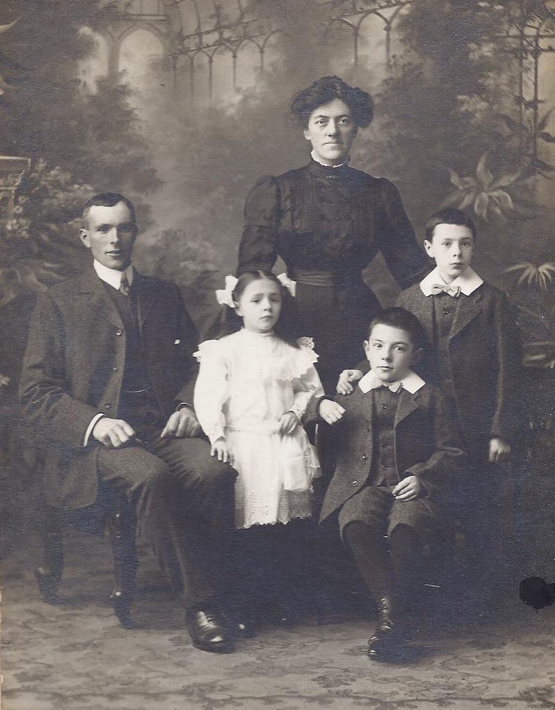 Mr Donald McLaren, his wife Margaret, their sons Donald(standing, aged 10), Angus (aged 9) and their daughter Janet (aged 6) in our opening year, 1912.